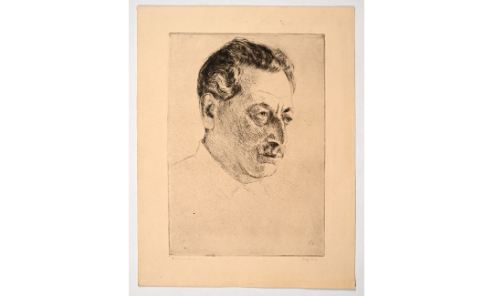 Sholem Asch, 1936 Drypoint, Photo: Yevgeny Idel