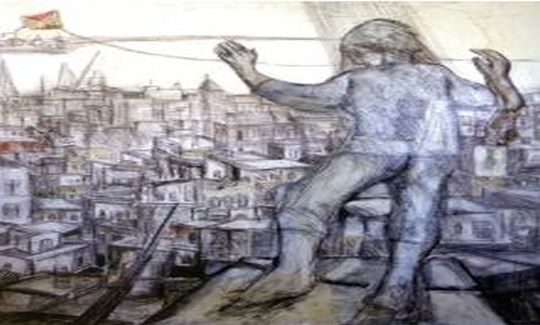 Abed Abadi (b. 1942), A boy on the roofs and Wadi