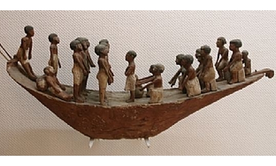 Egyptian funeral boat, wood, 20th century BCE