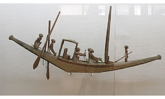 Egyptian funeral boat, wood, 20th century BCE