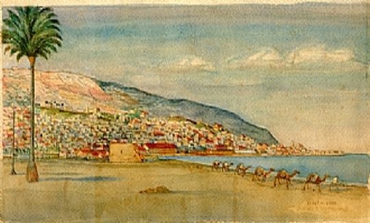 Julius T. Rothschild, Haifa, 1915, watercolors o