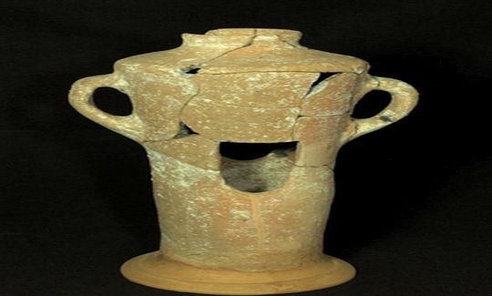 Stand in the form of a Canaanite jar Pottery Late